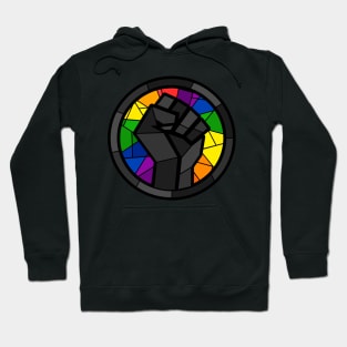 BLM Stained Glass Fist (Gay) Hoodie